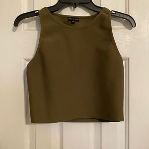 Army green, sleeveless, crop top